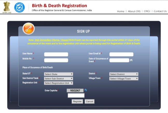 birth & death registration