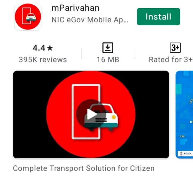 mParivahan mobile app install