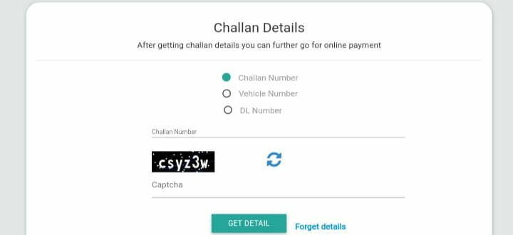 after getting challan details you can further go for online payment