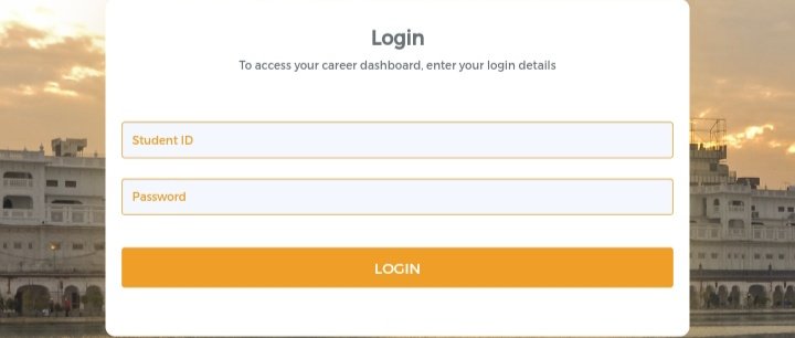 To access your career dashboard. enter your login details