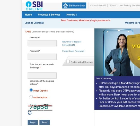 login to Online SBI