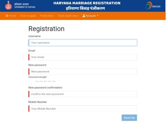 haryana vivah new registration 