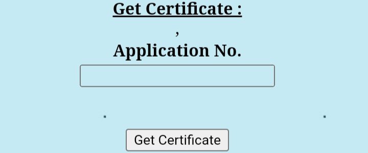 get certificate application no.