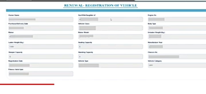 renewal registration vehicle