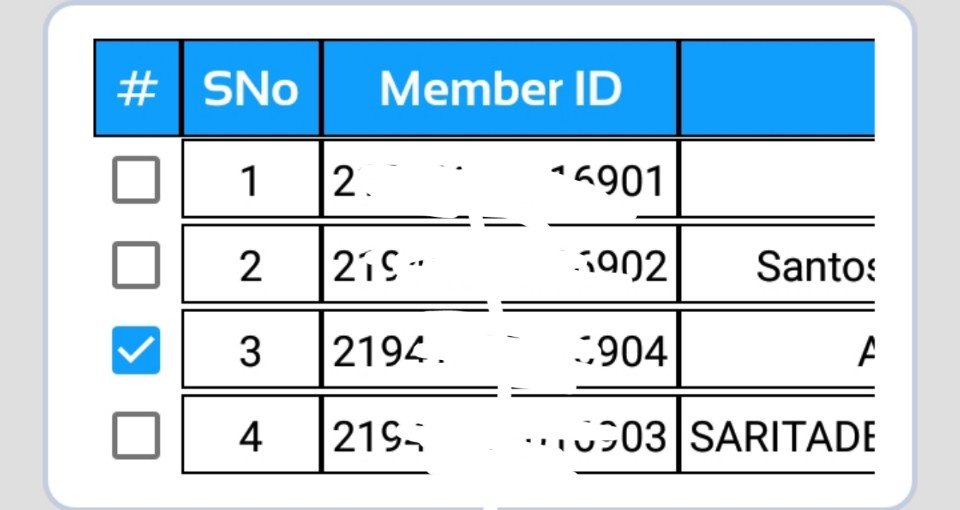 ration card member id 