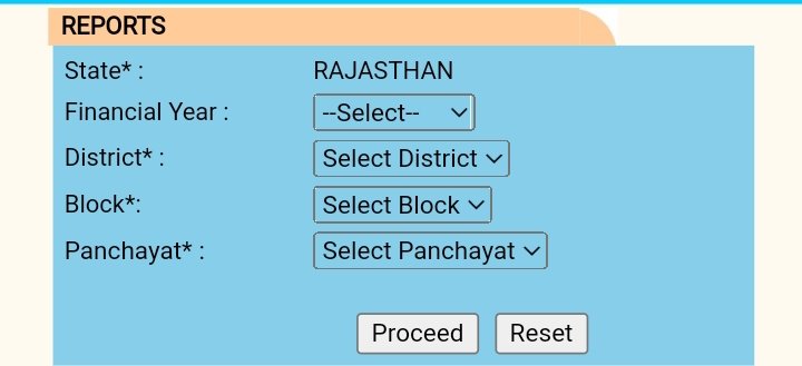 rajasthan nrega report- state, financial year, district, block, panchayat