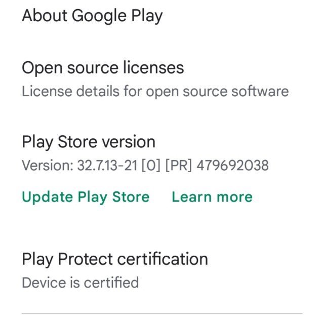 play store version 