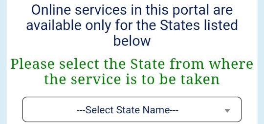 please select the state form where the service is to be taken