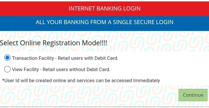select online registration mode