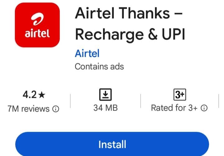 airtel thanks-recharge & upi