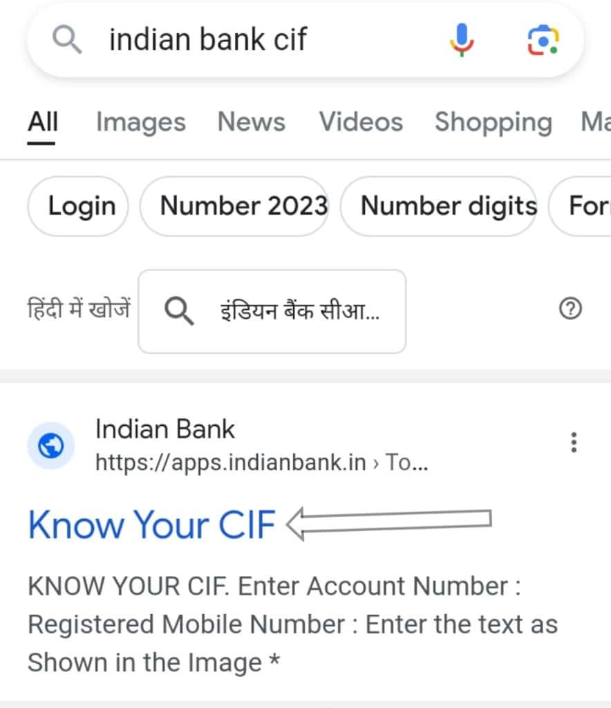 know your cif indian bank