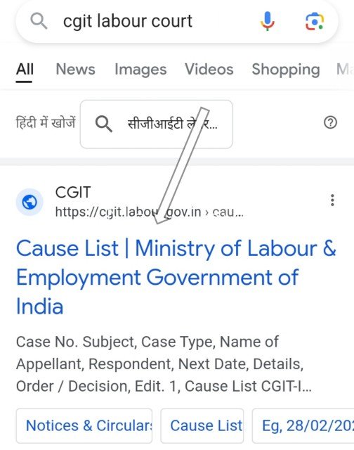 Cause List । Ministry of Labour & Employment Government of India
