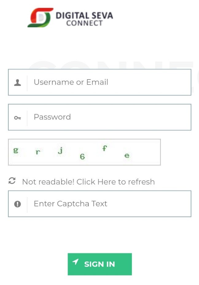 username, password, captcha, sign in 